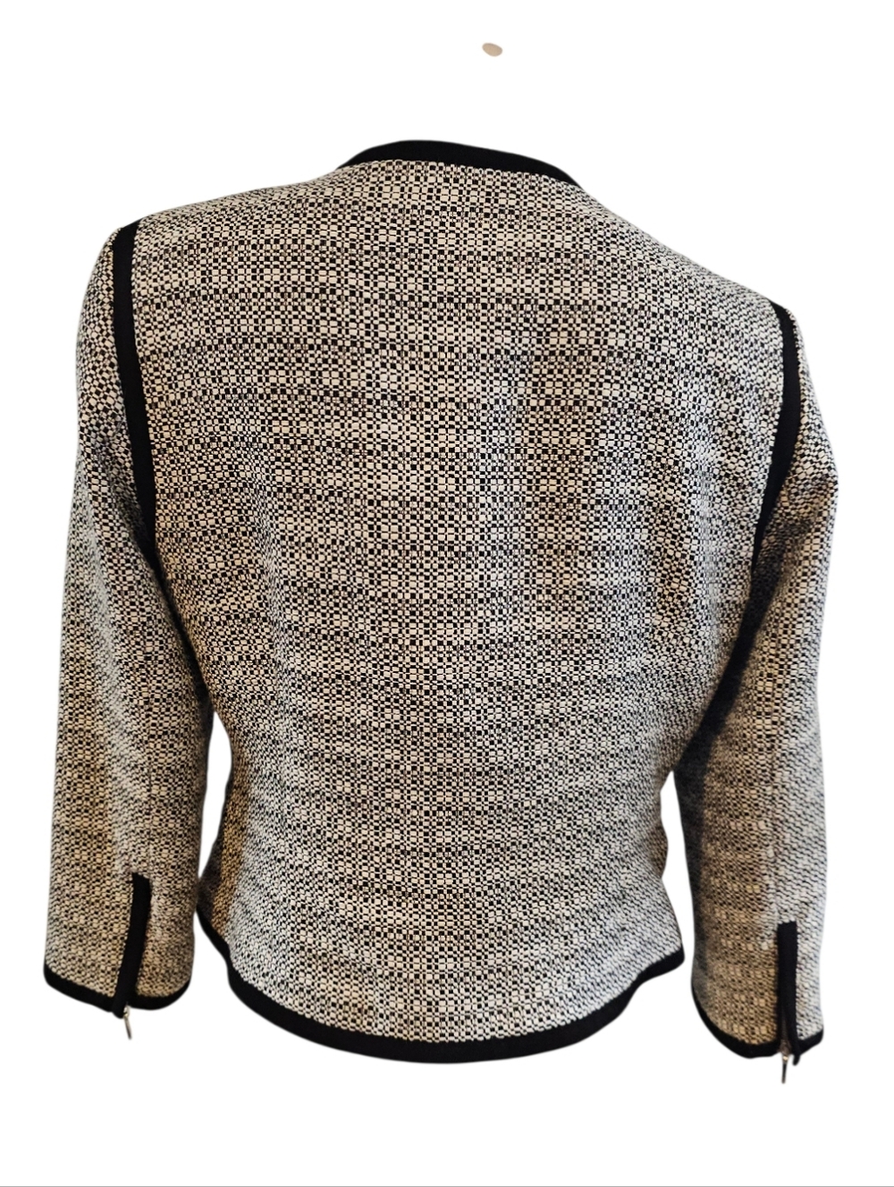 White House Black Market Size 10 Zip-Front Tweed Jacket - Picture 3 of 8